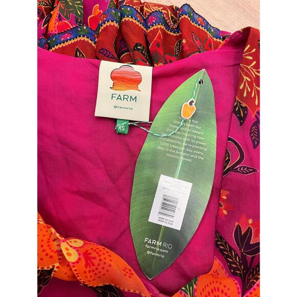 NEW NWT Farm Rio Tropical Tapestry Pink Mini Dress Size XS - Picture 5 of 8